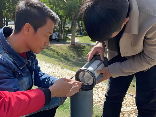 草坪灯厂家供货案例：新农村庭院亮化工程批量交付报告案例实拍图