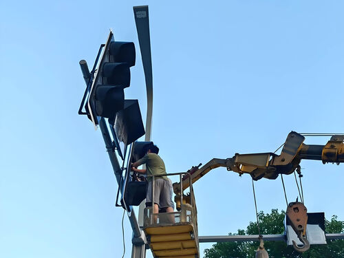 3 米 LED 小区道路灯案例：XX 居民小区夜间安防照明升级方案整体外观 | 通用型结构 | 道路灯整体结构展示