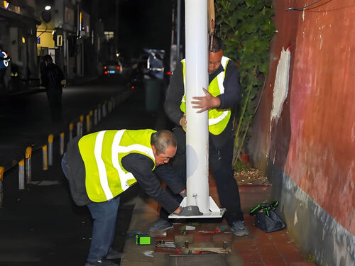 公园车行道路灯设计案例：XX 景区人车分流照明方案效果案例实拍图