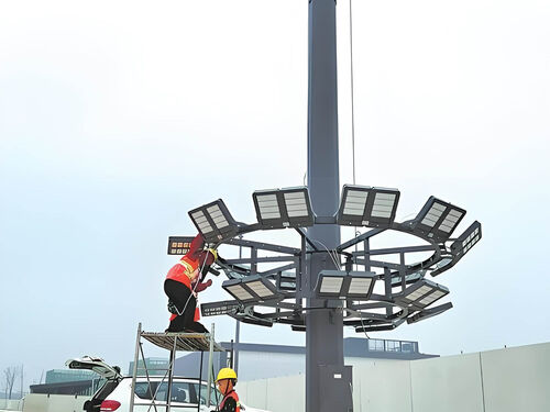 广场高杆灯工程案例 | 市政亮化项目夜间照明效果对比