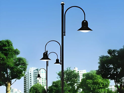 中式仿古庭院灯 小区公园六角造型复古照明灯具实物图