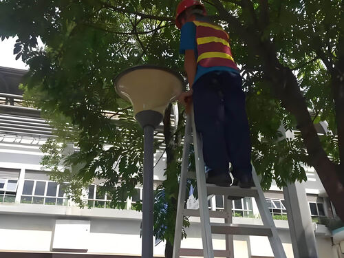 厂区庭院灯安装间距设计案例：车间外围照明均匀度优化实录案例实拍图
