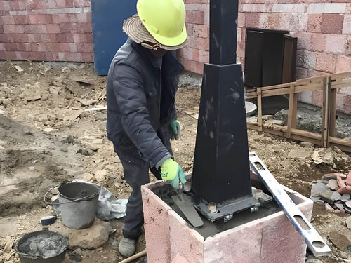 农村太阳能路灯选择好之后安装中