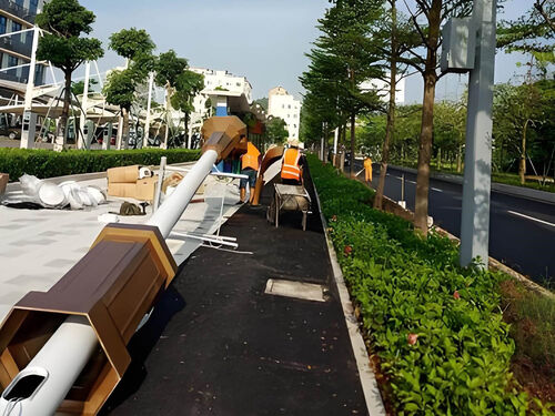 高杆中华灯防雷施工案例：沿海城市市政道路照明安全验收实录整体外观 | 通用型结构 | 中华灯整体结构展示